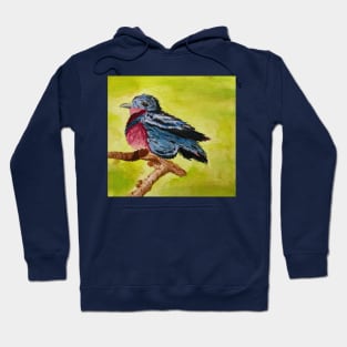 Lovely Cotinga bird watercolour painting Hoodie